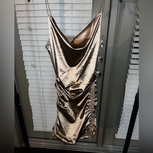 Satin Champagne Colored Dress